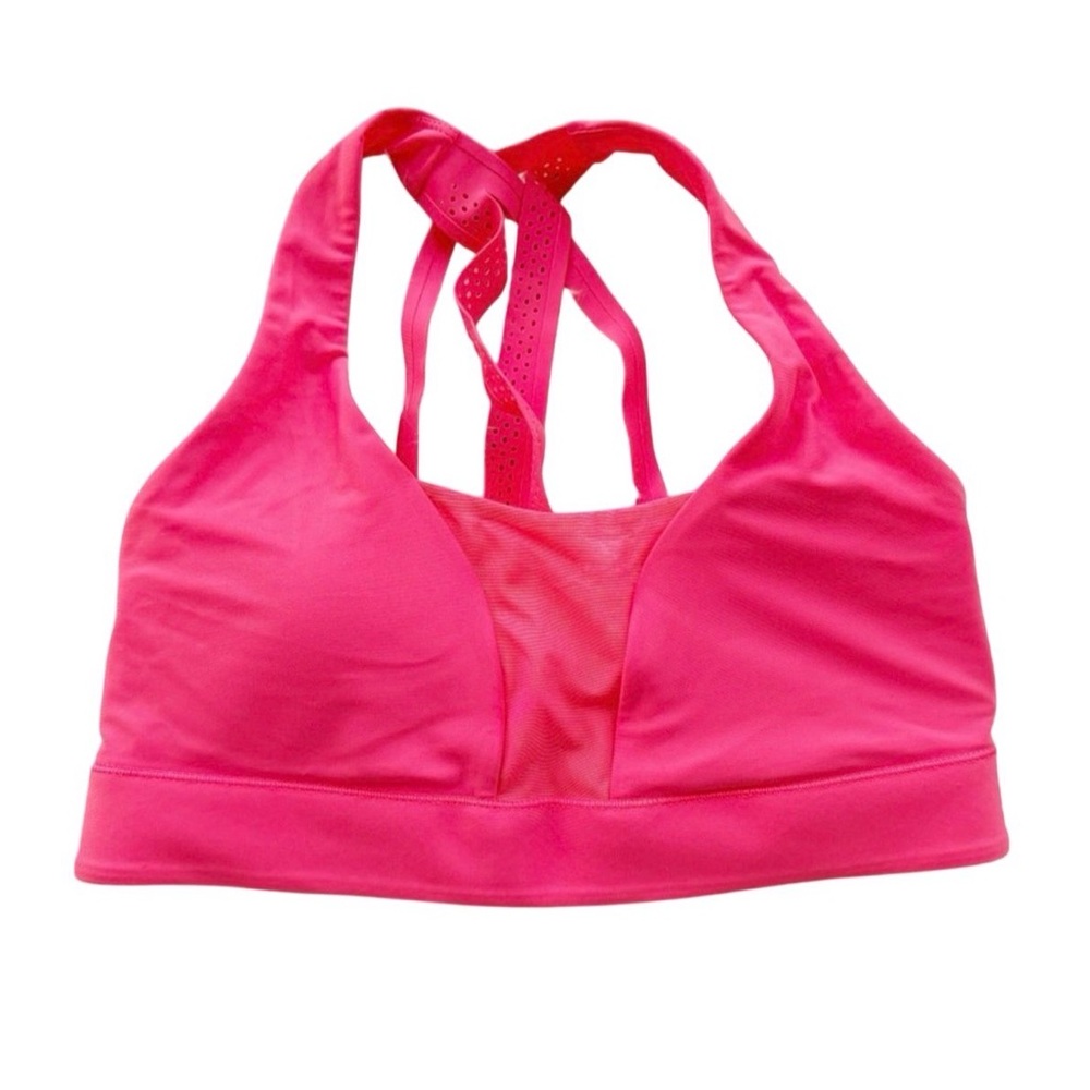 Lululemon Neon Pink Mesh Strappy‎ Sports Bra